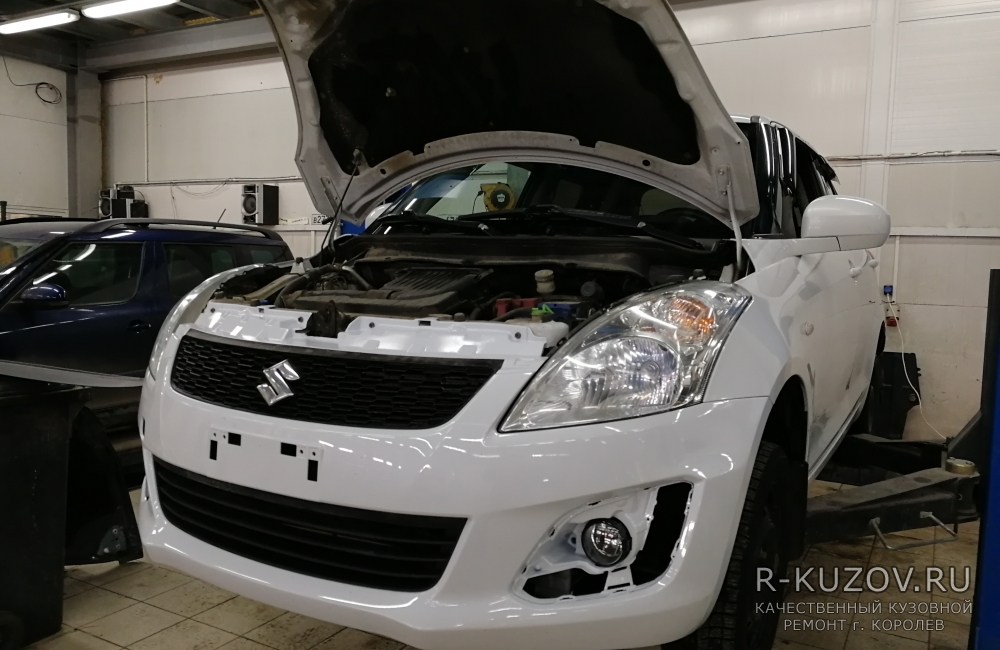 Suzuki Swift  / замена переднего бампера  / СТО Р-Кузов / ремонт