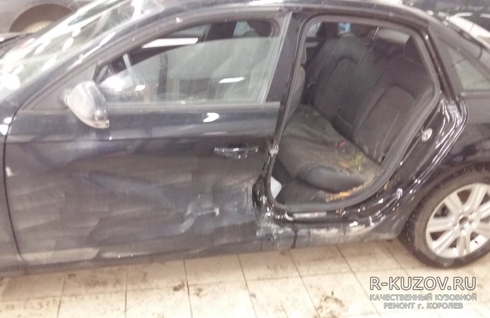 Смотреть подробности о ремонте Audi A4 Кузовной ремонт последствий удара в бок