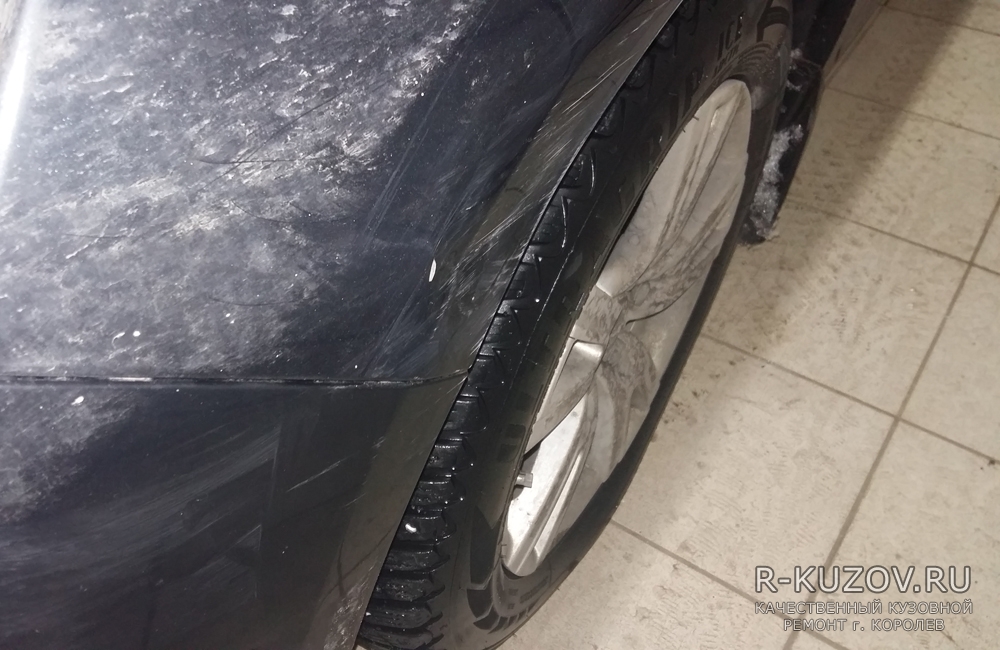 Opel Astra J / ремонт и окрас переднего левого крыла / СТО Р-Кузов / до ремонта