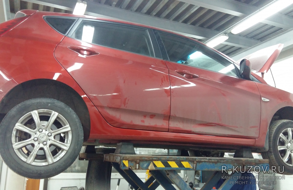 Hyundai Solaris / Ремонт вмятины порога автомобиля / СТО Р-Кузов / после ремонта