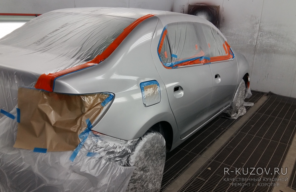 Renault Logan II  / ремонт правой боковины / СТО Р-Кузов / ремонт