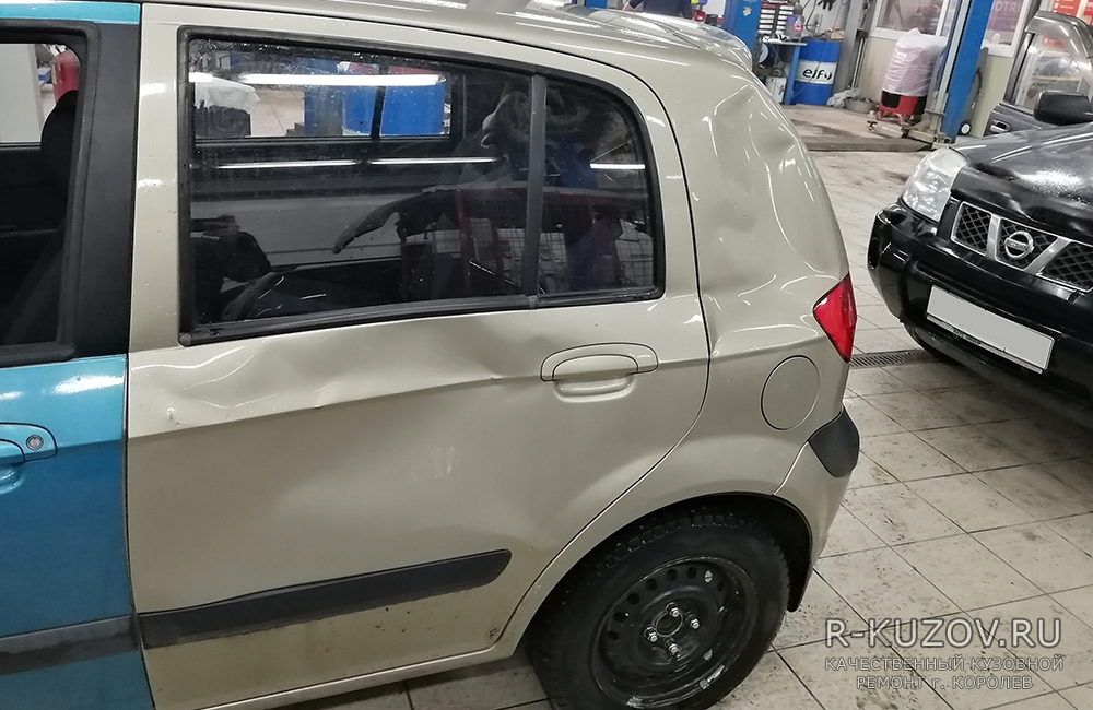 Hyundai Getz / ремонт левой стороны  / СТО Р-Кузов / до ремонта